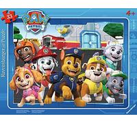 Ravensburger- Auf Zum Nächsten Abenteuer Paw Patrol Perros 05145 Infantil-¡Ve a la próxima Aventura-Rompecabezas de Marco de 33 Piezas, Color Azulado/Verde Turquesa
