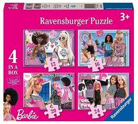 Ravensburger - Barbie, Puzzle niños 3 años, 4 Puzzles progresivos de 12 a 24 Piezas.
