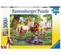 Ravensburger- Caballos Salvajes en el río Horses Puzzle de 300 Piezas, Color Amarillo (12904)