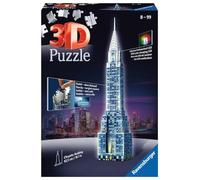 Ravensburger - Chrysler Building edición Nocturna, Puzzle 3D con 216 Piezas y Accesorios (125951)