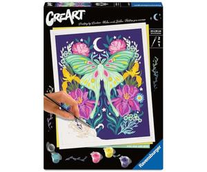 Ravensburger CreArt 12023096 - Pixie Cold: Luna Moth, Pintura por números para Adultos y niños Mayores de 12 años, Juego Completo de Pinturas acrílicas