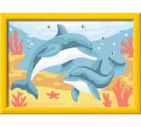 Ravensburger CreArt 12023115 - Delfines juguetones: Pintura por números para niños a Partir de 7 años, con Strass