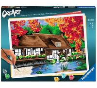 Ravensburger CreArt 23546 - Molino en maceta azul - Pintura por números para adultos, kit de pintura con pinceles y pinturas acrílicas, regalo para mujeres y hombres, pintura para adultos