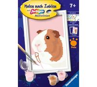Ravensburger CreArt 23758, Bonito Conejillo de Indias, para Pintar por número para niños a Partir de 7 años, Set de Pintura con Marco, Pincel y Pinturas acrílicas, Regalo para niños y niñas
