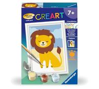 Ravensburger - Pintura por números CreArt 23985 – León, set con marco y pinturas acrílicas (7 años)