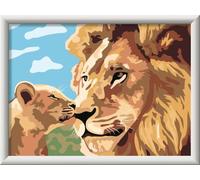 Ravensburger CreArt 23995-Pintura por números, diseño de león con bebé, a Partir de 9 años (23995)