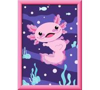 Ravensburger Pintura por números 25555 Axolotl – Kit con marco, pinturas acrílicas y purpurina – 7+