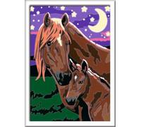 Ravensburger CreArt 27844 - Caballos, pintura por números para niños a partir de 7 años, juego de pintura con marco, pincel y pinturas acrílicas, regalo para niños y niñas, que brillan en la oscuridad