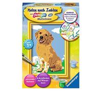 Ravensburger Kit Pintura por Números 28511 – Pequeño Golden Retriever – Para niños desde 7 años