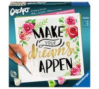 Ravensburger Kit de pintura por números CreArt 20x20 cm Make your dreams happen Pintura dorada