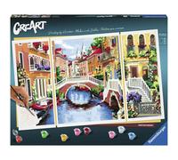 Ravensburger creart adult tríptico, venecia, pintar por números, eda