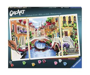 Ravensburger creart adult tríptico, venecia, pintar por números, eda