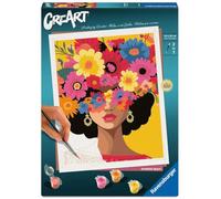 Ravensburger - CreArt Adultos Serie Trend C - Floral Diva | Pintar Por Numeros | Kit Pintura | Medidas De 30 X 24 | Juegos Niños 12 Años | Ideas Regalo | Regalo Niño 12 Años
