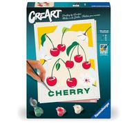 Ravensburger - Creart Adultos Serie Trend D: Cherry Poster | Pintar Por Numeros Adultos | Kit Manualidades Adultos | Colorear Por Numeros Adultos Que Incluye Pintura Y Lienzo 18x24cm