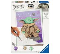Ravensburger - CreArt Adultos Serie Trend D - Grogu | Pintar Por Numeros | Kit Pintura | Medidas De 24 X 18 | Juegos Niños 12 Años | Ideas Regalo | Regalo Niño 12 Años