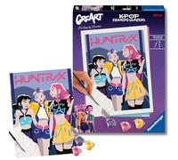 Ravensburger - Creart Adultos Serie Trend D: KPop Demon Hunters, Pintar Por Numeros Adultos y Niños, Kit Manualidades Adulto, Colorear Por Numeros Adulto, Incluye Pintura y Lienzo 18x24cm