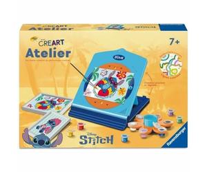 Ravensburger - CreArt Atelier Stitch - Cuadro con números para niños a Partir de 7 años - 2 Cuadros - Caballete Recargable - 12023122