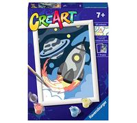 Ravensburger - CreArt: Aventuras en el Espacio, Pintar por Numeros Adultos y Niños, Cuadros para Pintar por Numeros, Incluye Completo Kit Pintar y Marco, Para Niños 7+ Años, 13x18cm