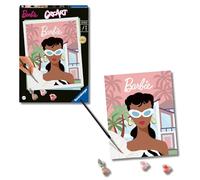 Ravensburger - CreArt Barbie 1959, Kit Pintar por números Adultos | Kit con lámina 24x30 cm, colores, pincel y marco incluidos; incluye todo lo necesario para pintar para adultos.
