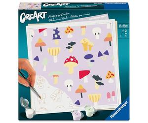 Ravensburger - Creart: Bosque de Setas, Pintar por Numeros Adultos, Kit Pintura 20 x 20 cm, Manualidades Adultos, Todo Incluido