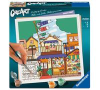 Ravensburger - Creart: Calle Kawaii, Pintar por Numeros Adultos, Kit Pintura 20 x 20 cm, Manualidades Adultos, Todo Incluido