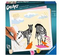 Ravensburger - CreArt Cebra, Kit para Pintar por Números, Contiene una Tabla Pre