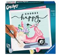 Ravensburger - Kit pintar por números Creart Adultos Choose Happy - Con pintura y lienzo 20x20 cm