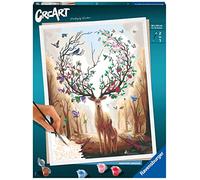 Ravensburger – Kit para pintar por números CreArt Ciervo Mágico, tabla 40x30 cm, pincel y colores