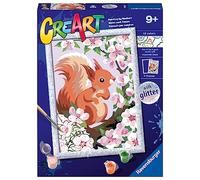Ravensburger - CreArt Serie D, Ardilla con Flores, Pintura por Numeros, Kit de Pintura para Niños, Juego Educativo para Niños de 9+ Años, 26x20 cm