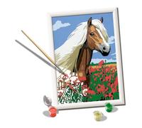 Ravensburger - Creart D: Caballo Haflinger | Pintar por Numeros Niños | Kit Manualidades Niños 9 Años | Kit Pintura Niños Completo | Regalo Niña 9 Años | Incluye Marco 24x18cm