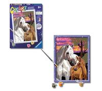 Ravensburger - CreArt Serie D, Caballos al Atardece, Pintura por Numeros, Kit de Pintura para Niños, Juego Educativo para Niños de 9+ Años, 26x20 cm