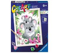 Ravensburger - Creart D: Koalas Adorables | Pintar por Numeros Niños | Kit Manualidades Niños | Kit Pintura Niño Completo | Regalo Niña 9 Años | Incluye Marco 24x18cm