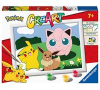 Ravensburger - Creart D: Pokemon | Pintar por Numeros Niños | Kit Manualidades Pokémon | Kit Pintura Niños Completo | Manualidades 7 años | Incluye Marco 18x24cm