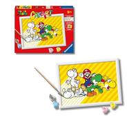 Ravensburger - CreArt Serie D: Super Mario, Pintar por Numeros Adultos y Niños, Cuadros para Pintar por Numeros, Incluye Completo Kit Pintar y Marco, Para Niños 9+ Años, 18x13 cm