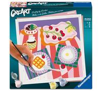 Ravensburger - Creart: Desayuno, Pintar por Numeros Adultos, Kit Pintura 20 x 20 cm, Manualidades Adultos, Todo Incluido