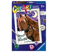 Ravensburger - CreArt Serie E Classic: Caballos luna y estrellas, Kit para Pintar por Números, Contiene una Tabla Preimpresa, un Pincel, Colores y Accesorios, Juego Creativo para Niños y Niñas 7+ Años