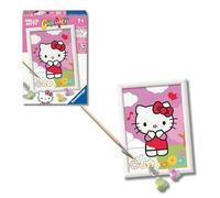 Ravensburger - Creart E: Hello Kitty | Pintar por Numeros Niños | Kit Manualidades Niños | Kit Pintura Niños Completo | Manualidades Niña 7 años | Incluye Marco 13x18cm