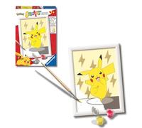 Ravensburger - Creart E: Pokemon Pikachu | Pintar por Numeros Niños | Kit Manualidades Niños | Kit Pintura Completo | Manualidades Niña 7 años | Incluye Marco 13x18cm
