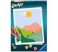 Ravensburger - CreArt En Las montañas, Kit para Pintar por Números, Contiene una Tabla Preimpresa 24x30 cm, Pincel, Colores y Accesorios, Juego Creativo Relajante para Adultos 14+ Años