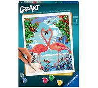 Ravensburger - CreArt: Flamencos Enamorados, Pintar por Numeros Adultos y Niños, Cuadros para Pintar por Numeros, Incluye Completo Kit Pintar y Marco, Para Niños 14+ Años, 24x30cm