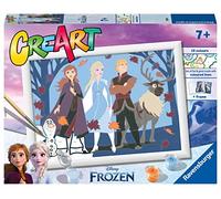 Ravensburger - CreArt Frozen Mejores Amigos, Kit pintar números +7 años | Kit completo con lámina 25x18,3 cm, colores, pincel y marco incluidos; incluye todo lo necesario para pintar desde 7 años.