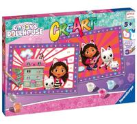 Ravensburger - Creart Junior: Gabby's Dollhouse | Pintar por Numeros Niños | Manualidades Niña 5 Años | Lienzos para Pintar Niños | Incluye Kit Pintura Niños Completo | 2 Figuras para Pintar