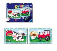 Ravensburger - Creart Junior: Granja | Pintar por Numeros Niños | Manualidades Niña 5 Años | Lienzos para Pintar Niños | Incluye Kit Pintura Niños Completo | 2 Figuras para Pintar
