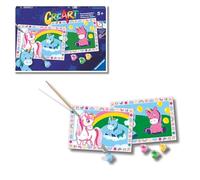 Ravensburger - CreArt Serie Junior: Divertidos Unicornios, Kit para Pintar por Números, Contiene Dos Tablas Preimpresas, un Pincel, Colores, Juego Creativo para Niños y Niñas 5+ Años