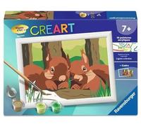Ravensburger - CreArt Kids 13x18 cm - Número artístico - Ardillas en el Bosque - Kit para Pintar por números - A Partir de 7 años - 12023043
