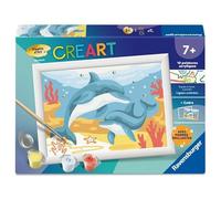 Ravensburger - CreArt Kids 13x18 cm - Número artístico - Delfines y corales - Kit de Pintura por números - A Partir de 7 años - 12023220