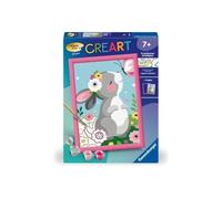 Ravensburger CreArt Kids 18 x 24 cm - Número de arte - Conejo y Mariposa - Kit de pintura por números, a partir de 7 años - 25836