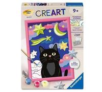 Ravensburger - CreArt Kids 18 x 24 cm - Número de Arte - Gato Negro - Edición Yeso - Kit de Pintura por números - a Partir de 9 años - 12023232