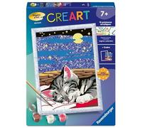 Ravensburger - CreArt Kids 18 x 24 cm - Número de Arte - Gato Sueño - Kit de Pintura por números - a Partir de 7 años - 12023227
