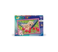 CreArt Kids 31x21cm Labrador et tulipes, Kit de peinture par numéros Numéro d'Art, Des 7 ans, 25852, Ravensburger